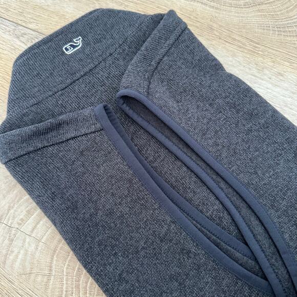 Vineyard Vines Men's Fleece Full Zip Vest Whale Logo XXL Charcoal - Picture 7 of 11